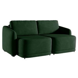 Sofá Cama Modulado Retrátil e Reclinável Decorativo Varsóvia 236cm Veludo Verde G33 - Gran Belo - 5