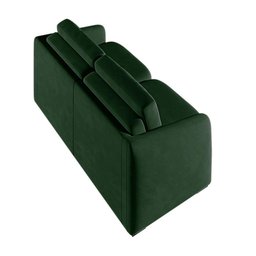 Sofá Cama Modulado Retrátil e Reclinável Decorativo Varsóvia 236cm Veludo Verde G33 - Gran Belo - 4