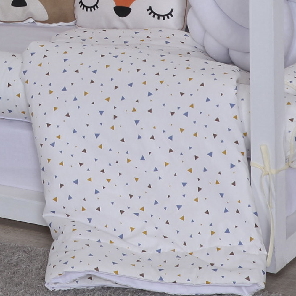 Edredom Berço Mini Cama Infantil 100% Algodão Percal 200 Fios Moderninhos:triangles - 2