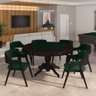 Conjunto Mesa de Jogos Carteado Bellagio Tampo Reversível e 6 Cadeiras Madeira Poker Base Estrela Ve - 1