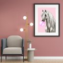 Ver imagem 2 de Quadro Cavalo Bubble Gum - 60x48cm:madeira Branca