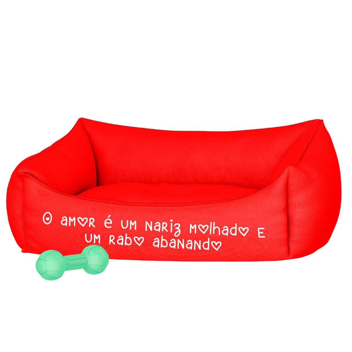 Cama Pet Cachorro E Gato Pequeno Vermelha Amor Nariz Molhado:Vermelho - 2