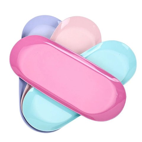 Bandejas Coloridas de Aço Inox Cores Bandeja 23x9,5 Cm:rosa Bebê