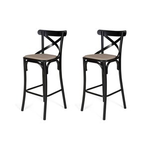 Kit 2 Banquetas Katrina em Aço Preto