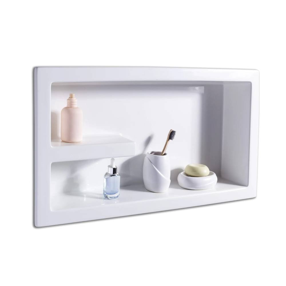 Nicho Banheiro Retangular Sintético com Prateleira 67x37 Branco Irmãos Corso - 1