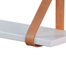 Prateleira de Parede 90 Cm em Mdf com Alça de Couro Sintético Cor Branca - 3