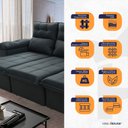 Ver imagem 3 de Sofá Retrátil/reclinável Verona 2,30m Suede Velut Cinza Lunar C/ Molas Ensacadas - King House