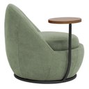 Ver mais imagens de Poltrona Orgânica Kaira com Mesa Lateral Direita Base Fixa Preto Bouclé Verde Claro - Nexta Casa