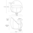 Ver imagem 4 de Poltrona Orgânica Kaira com Mesa Lateral Direita Base Fixa Preto Bouclé Verde Claro - Nexta Casa