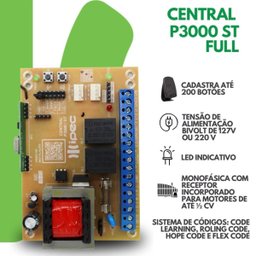 Central Placa de Comando Motor Portão P3000 St Full Ipec - 2