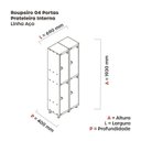 Ver imagem 3 de Armário Locker 2 Colunas, 4 Portas com Prateleira Central com Duas Chaves
