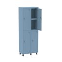 Ver imagem 1 de Armário Locker 2 Colunas, 4 Portas com Prateleira Central com Duas Chaves Azul/Dali