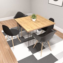Mesa Sala de Jantar Mdf Estilo Demolição Industrial Madeira Ecom Pés em Ferro Ideal para Apartamento - 3