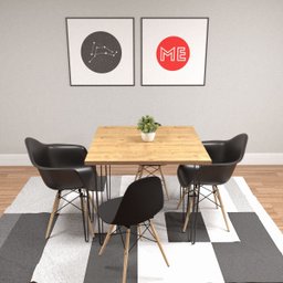 Mesa Sala de Jantar Mdf Estilo Demolição Industrial Madeira Ecom Pés em Ferro Ideal para Apartamento - 4