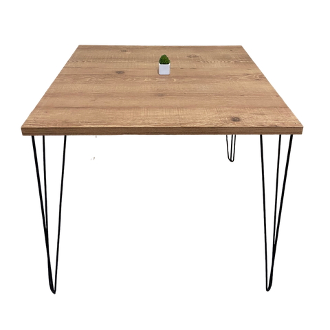 Mesa Sala de Jantar Mdf Estilo Demolição Industrial Madeira Ecom Pés em Ferro Ideal para Apartamento