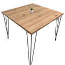 Ver imagem 2 de Mesa Sala de Jantar Mdf Estilo Demolição Industrial Madeira Ecom Pés em Ferro Ideal para Apartamento