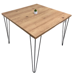 Mesa Sala de Jantar Mdf Estilo Demolição Industrial Madeira Ecom Pés em Ferro Ideal para Apartamento - 2