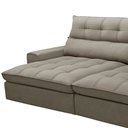 Ver imagem 6 de Sofá Retrátil Reclinável para Sala de Estar Living 290cm Dimas F04 Veludo Marrom Claro - Lyam Decor
