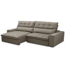 Ver imagem 7 de Sofá Retrátil Reclinável para Sala de Estar Living 290cm Dimas F04 Veludo Marrom Claro - Lyam Decor