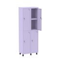 Ver imagem 1 de Armário Locker 2 Colunas, 4 Portas com Prateleira Central com Duas Chaves Rosa/Lilas