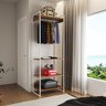 Modulo Closet Industrial Cabideiro Ferro Branco Amêndoa - 1