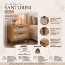 Ver imagem 5 de Mesa de Cabeceira Santorini 45cm Natural MDF com Pés de Madeira Maciça 2 Gavetas Estilo Retro
