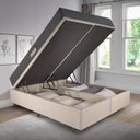 Ver imagem 3 de Cama Baú Casal 138x188 Bipartido Linho Bege com Dual Firm Espuma Ecoflex