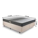 Ver imagem 2 de Cama Baú Casal 138x188 Bipartido Linho Bege com Dual Firm Espuma Ecoflex