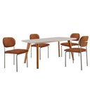 Ver imagem 4 de Conjunto Sala de Jantar Mesa Malta 4 Lugares Tampo Vidro com Cadeiras Marchezine Marrom Moderna