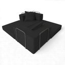 Ver imagem 3 de Sofá Cama Modular Mold 2 Lugares 190cm Preto Boucle Estrutura em Aço Loja Sheep