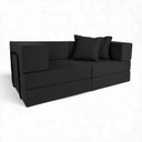 Ver imagem 1 de Sofá Cama Modular Mold 2 Lugares 190cm Preto Boucle Estrutura em Aço Loja Sheep