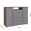 Ver imagem 3 de Cômoda com Sapateira 4 Gavetas 2 Portas Gold Cinza/Freijo