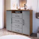 Ver imagem 1 de Cômoda com Sapateira 4 Gavetas 2 Portas Gold Cinza/Freijo