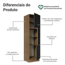 Ver imagem 3 de Paneleiro 60 Cm 3 Portas Rustic/preto Lux Madesa Rustic/preto