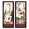 Kit 2 Quadros Banheiro Lavabo Banheiro Vintage - Preto - 2