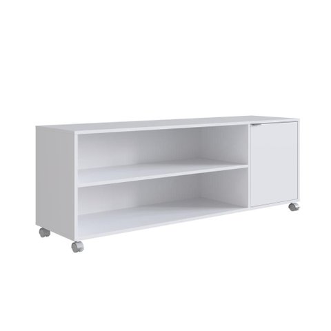 Rack com 1 Porta e Nichos para Televisor 55 Polegadas B57 Branco Emovell