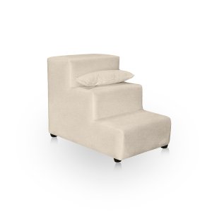 Escadinha Para Pet Escadinha Para Cachorro e Gato Subir Na Cama E Sofá 3 Degrau De 20 cm Luxo Suede 