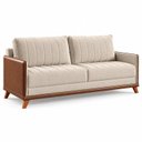 Ver imagem 3 de Sofá Living 3 Lugares 200cm Linho Seletto Bege Bronze