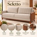 Ver imagem 5 de Sofá Living 3 Lugares 200cm Linho Seletto Bege Bronze