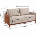 Ver imagem 4 de Sofá Living 3 Lugares 200cm Linho Seletto Bege Bronze