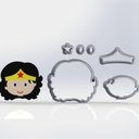 Ver imagem 1 de Cortador Mulher Maravilha Rosto Modular Tamanho 5 Cm