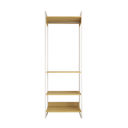Modulo Closet Industrial Cabideiro Ferro Branco Canela - 2