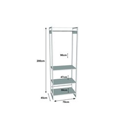 Modulo Closet Industrial Cabideiro Ferro Branco Canela - 3