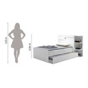 Ver imagem 5 de Cama Cabeceira Baú c/Cama Auxiliar 2 Gavetas Branco Lilás