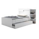 Ver imagem 1 de Cama Cabeceira Baú c/Cama Auxiliar 2 Gavetas Branco Lilás