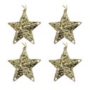 Ver imagem 1 de Kit 4 Estrelas Natal Tridimensional Arabesco Lisa Dourada 11cm - Magizi
