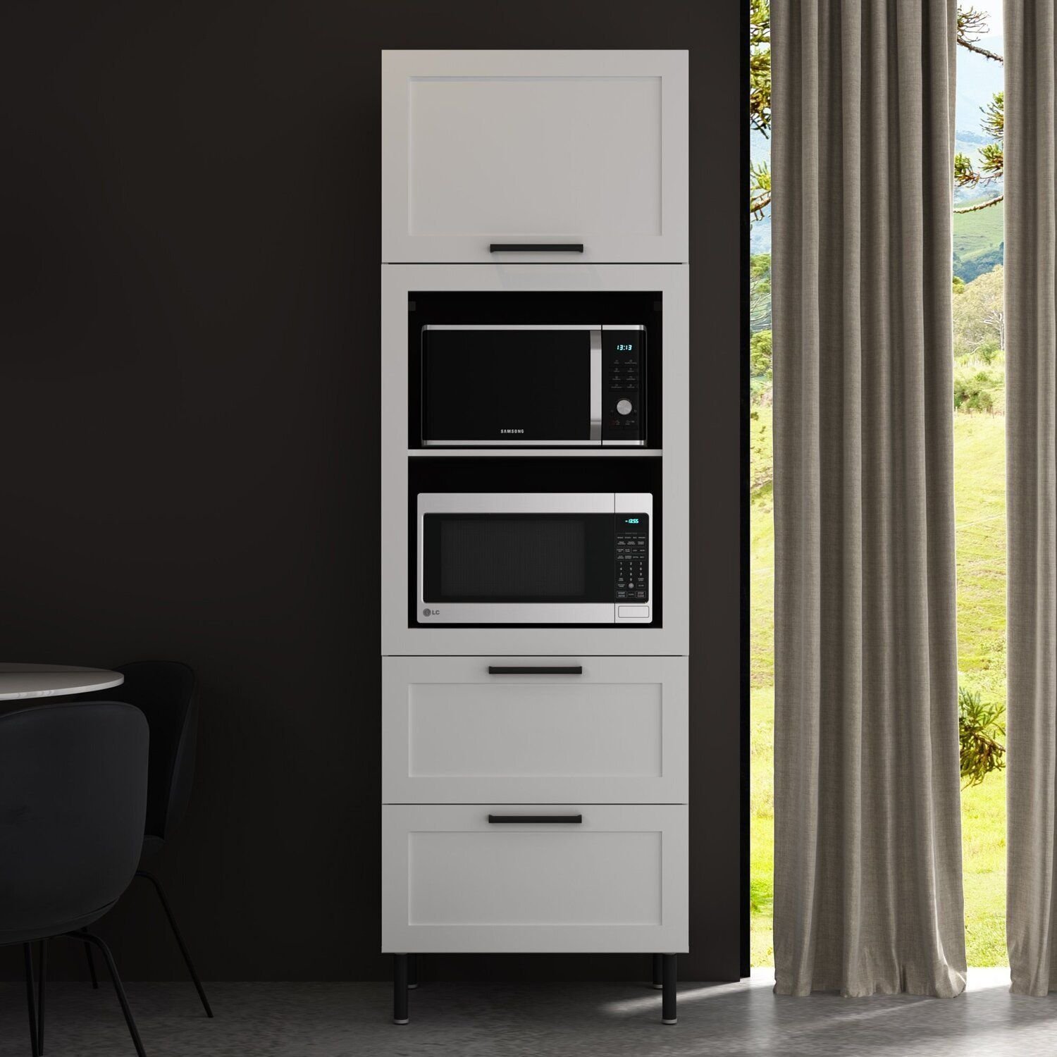 Torre Quente 70cm para Forno e Micro-ondas com 1 Porta Basculante e 2 ...
