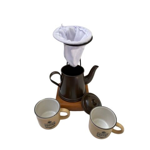 Kit de Café Individual Marrom e Bege Demolição Utensilios do Chef