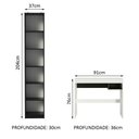 Ver imagem 4 de Escrivaninha Madesa Rubi + Estante Livreiro 6906 - Branco/preto