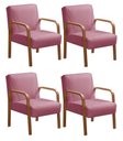 Ver imagem 1 de Kit 4 Poltronas Anita Cor:Suede Rosa 280